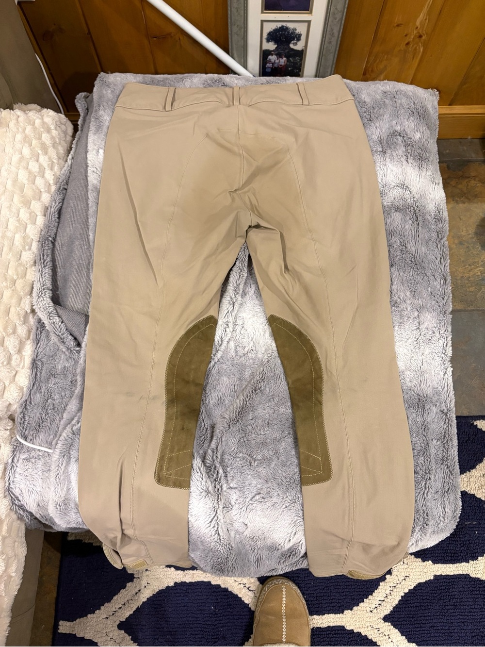 The Tailored Sportsman Khaki Riding Chinos with Olive Knee Patches